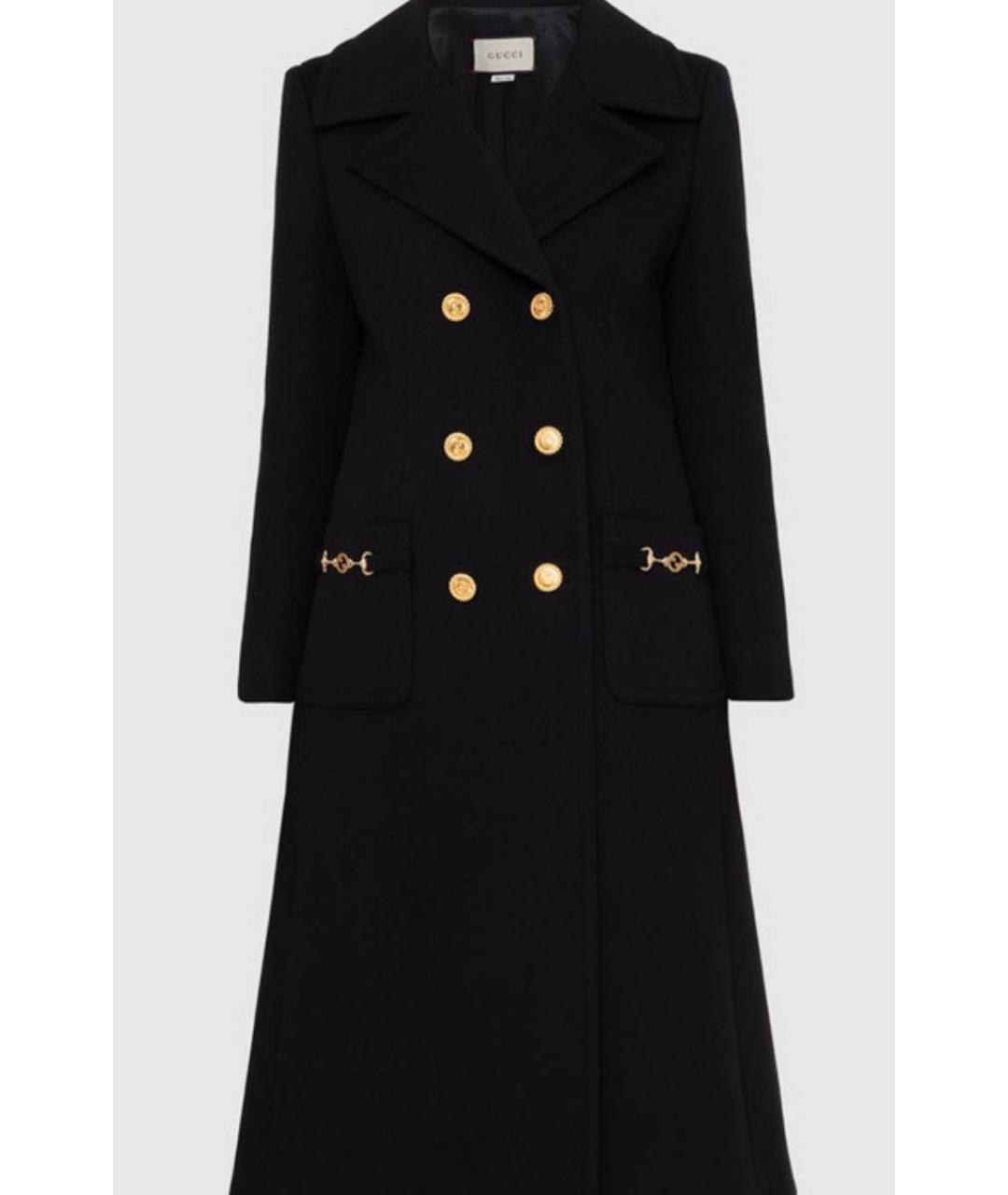 GUCCI Черное шерстяное пальто, фото 4