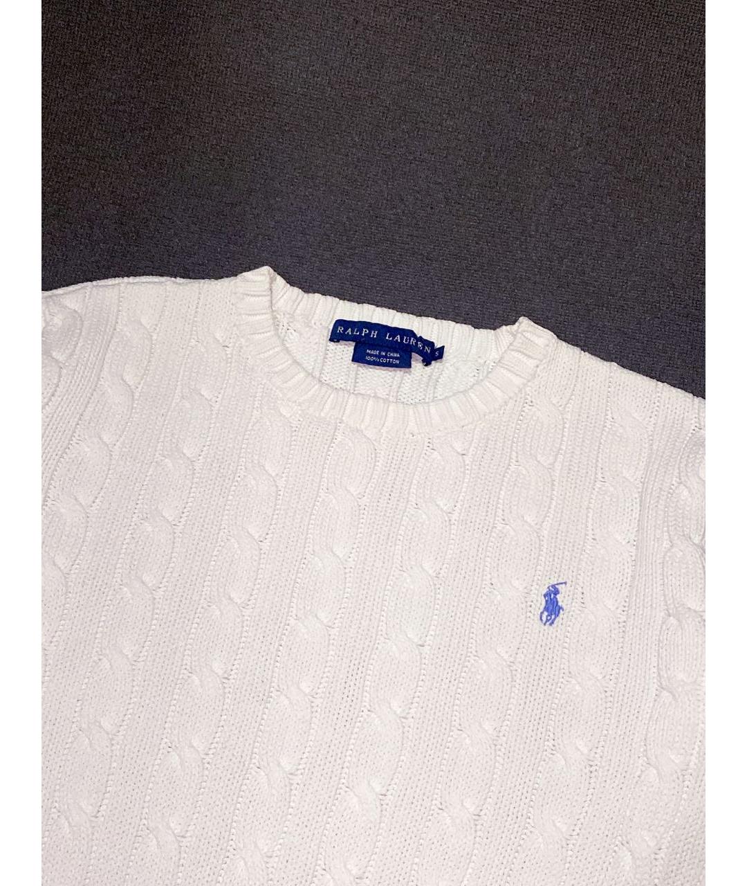 POLO RALPH LAUREN Белый хлопковый джемпер / свитер, фото 2