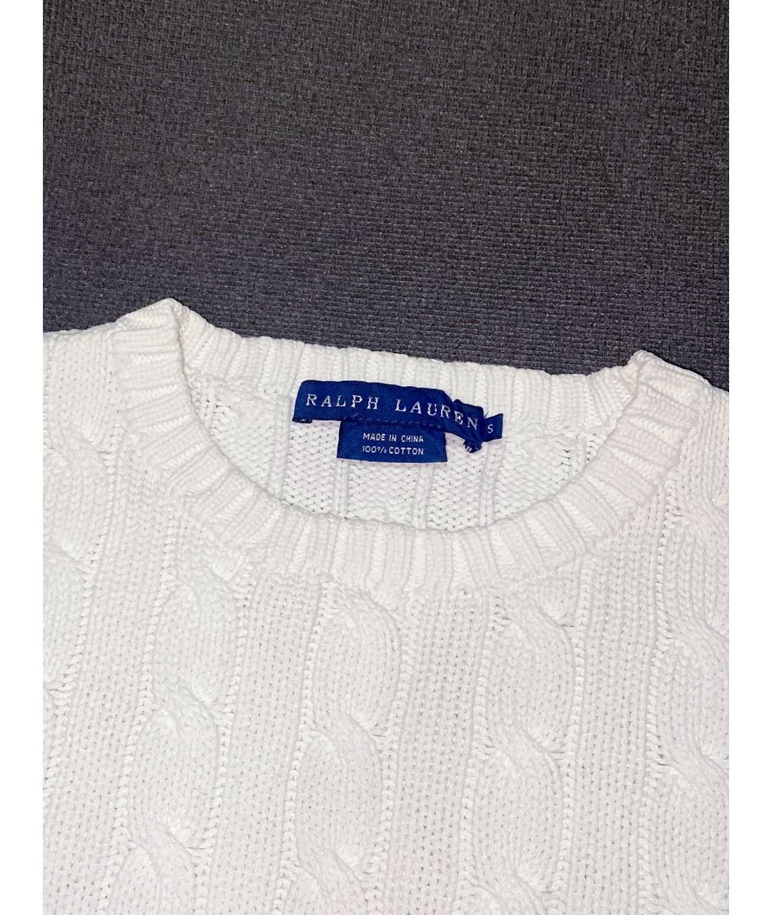 POLO RALPH LAUREN Белый хлопковый джемпер / свитер, фото 3