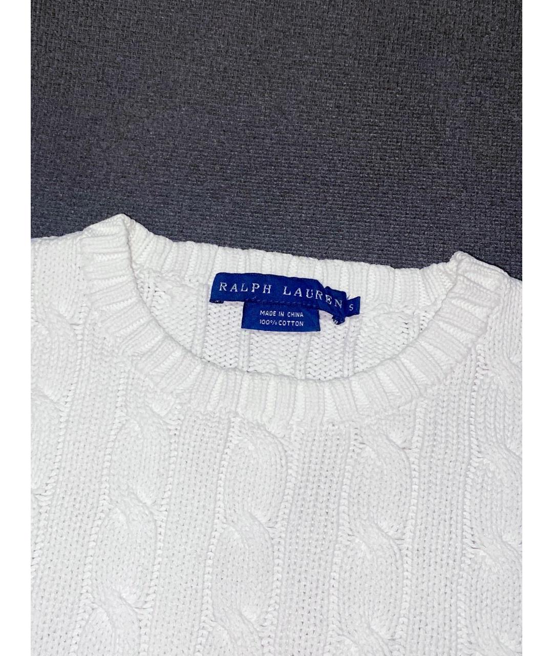 POLO RALPH LAUREN Белый хлопковый джемпер / свитер, фото 4