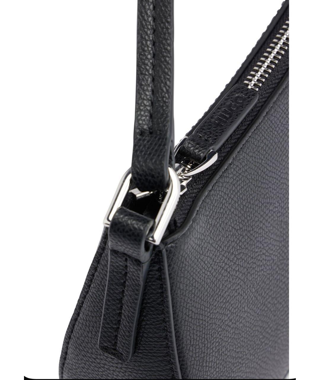 HUGO Черная сумка с короткими ручками из искусственной кожи, фото 5