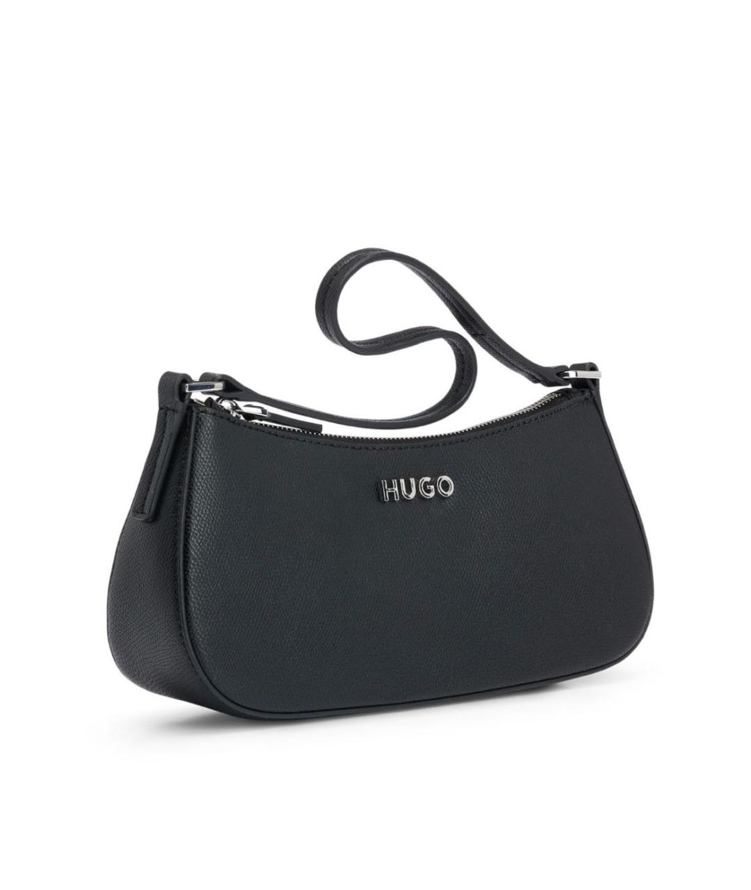HUGO Черная сумка с короткими ручками из искусственной кожи, фото 8