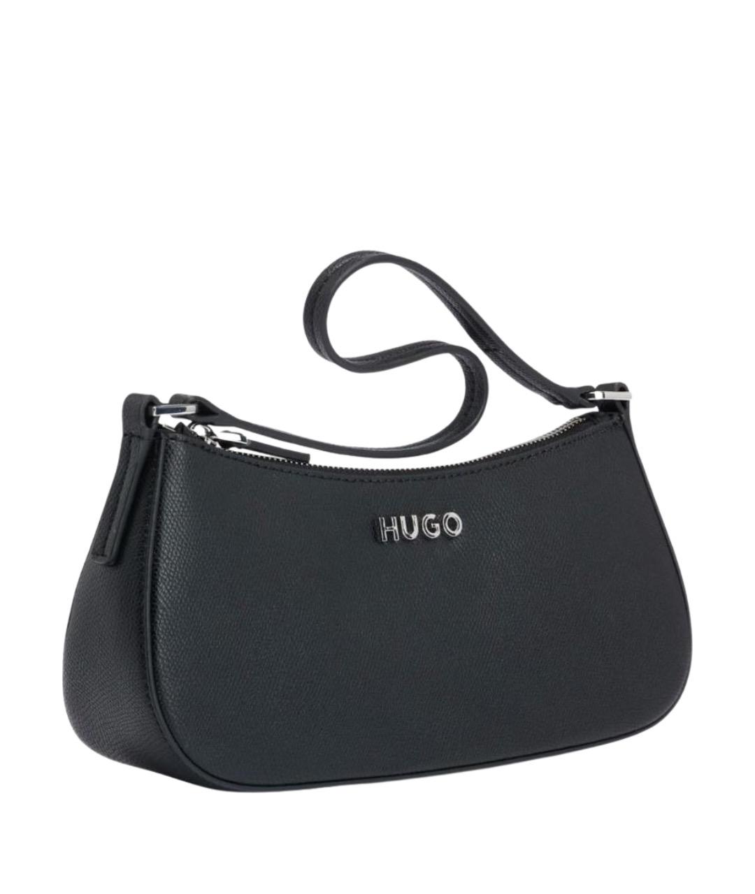 HUGO Черная сумка с короткими ручками из искусственной кожи, фото 1