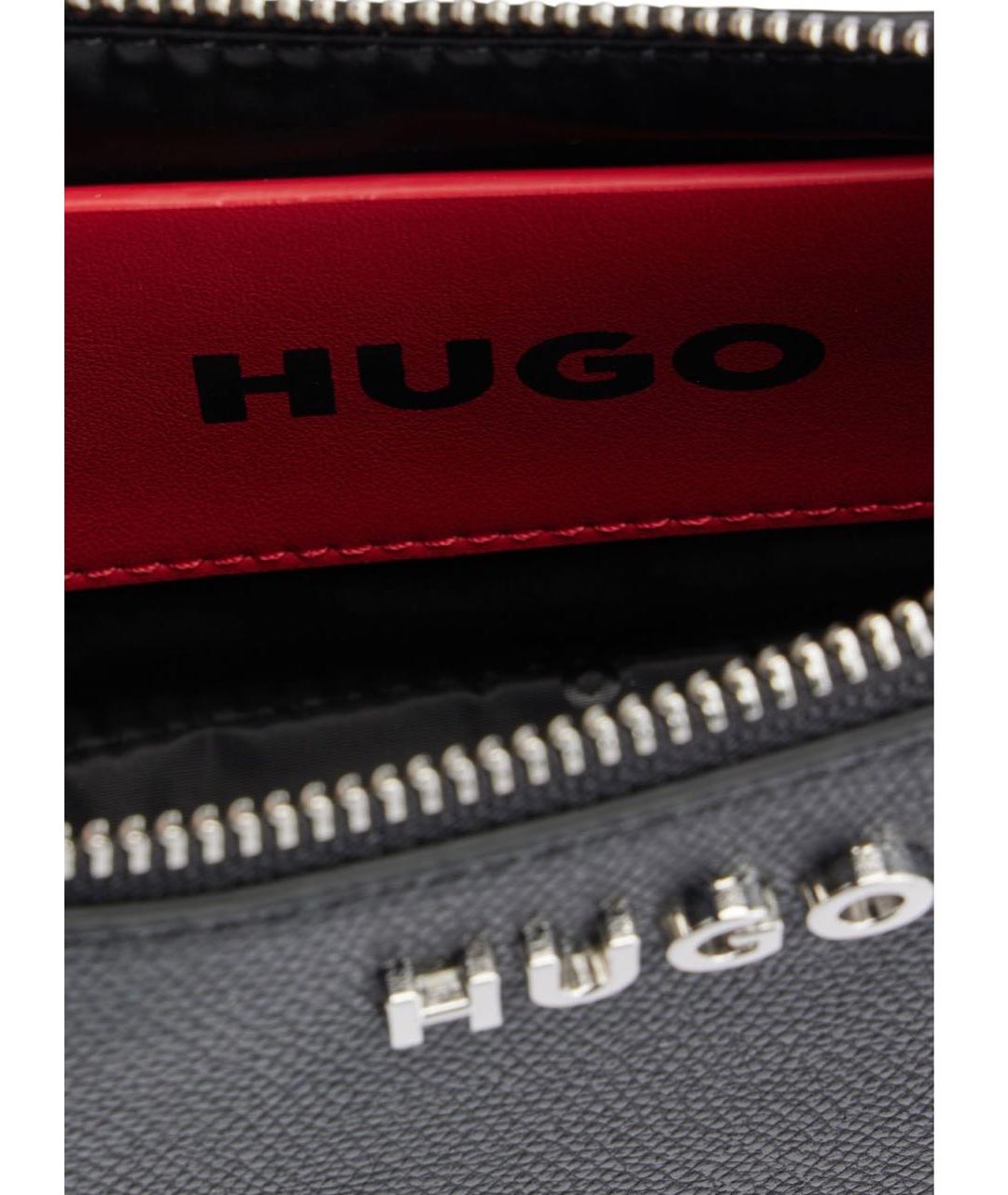 HUGO Черная сумка с короткими ручками из искусственной кожи, фото 4