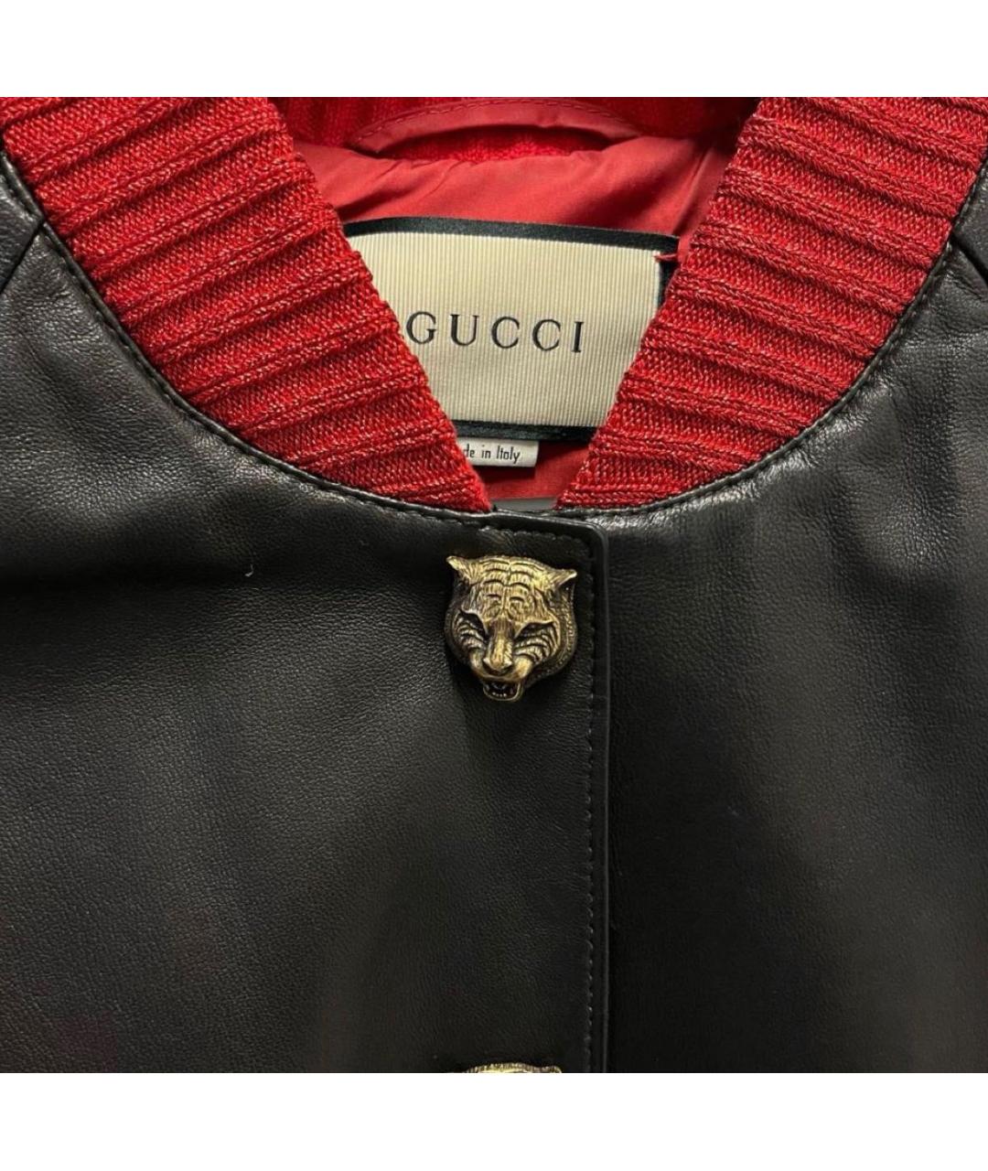 GUCCI Черная кожаная куртка, фото 3
