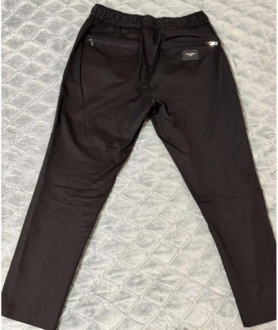 DOLCE&GABBANA Черные хлопковые повседневные брюки, фото 2