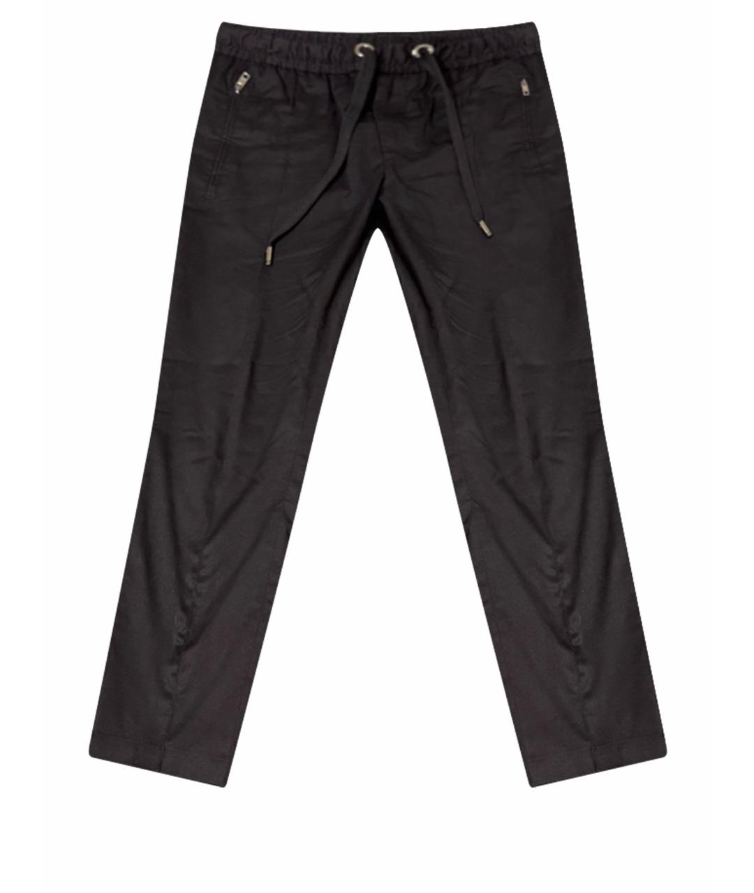 DOLCE&GABBANA Черные хлопковые повседневные брюки, фото 1