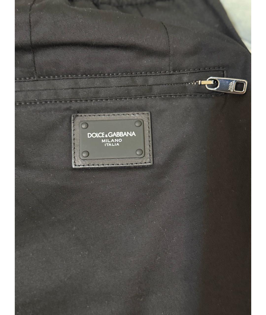 DOLCE&GABBANA Черные хлопковые повседневные брюки, фото 3