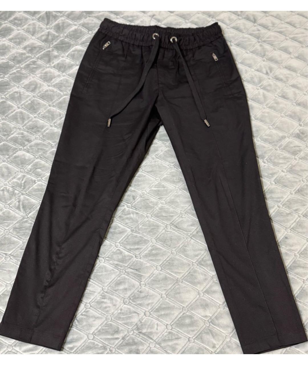 DOLCE&GABBANA Черные хлопковые повседневные брюки, фото 5