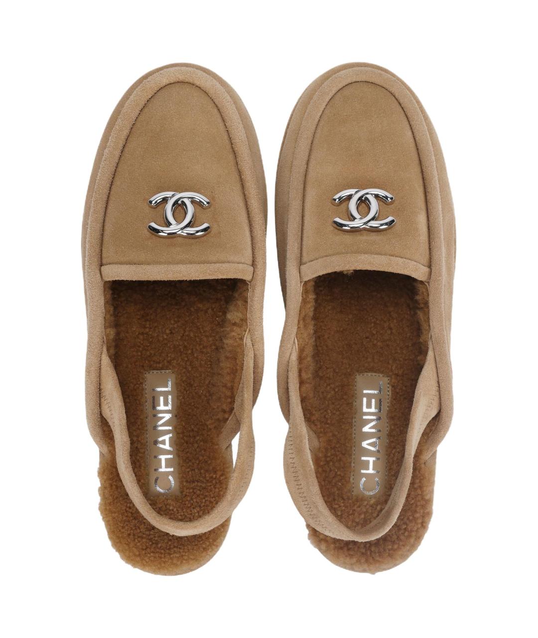CHANEL Коричневые замшевые мюли, фото 3