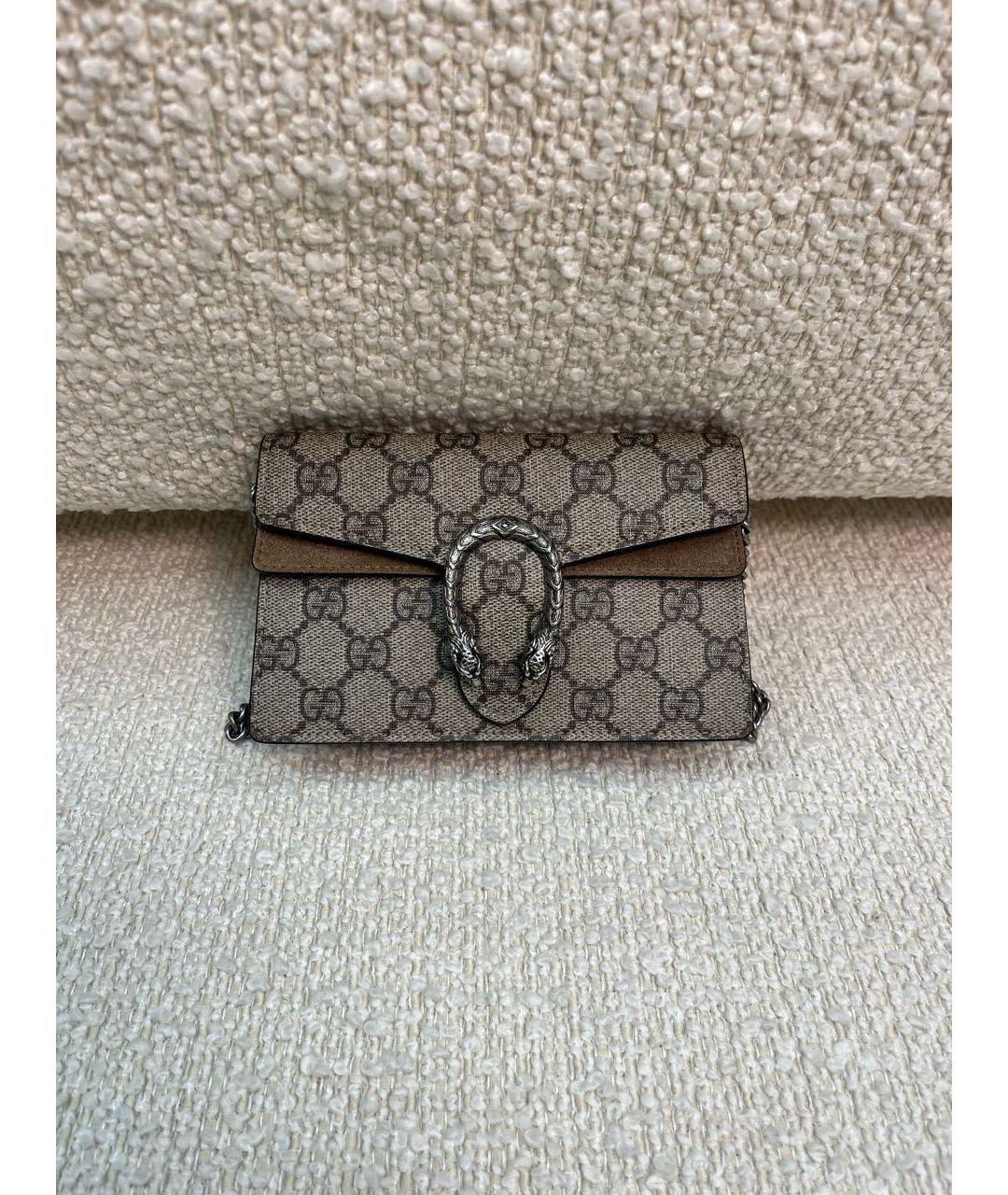 GUCCI Бежевая кожаная сумка через плечо, фото 9