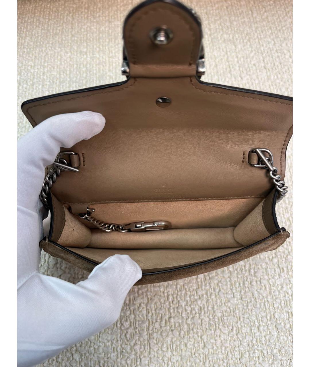 GUCCI Бежевая кожаная сумка через плечо, фото 4