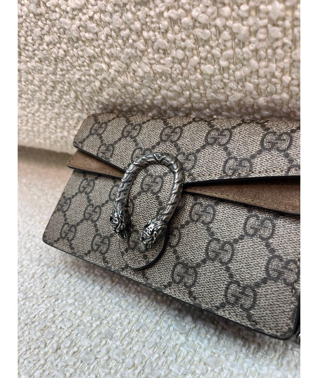 GUCCI Бежевая кожаная сумка через плечо, фото 8