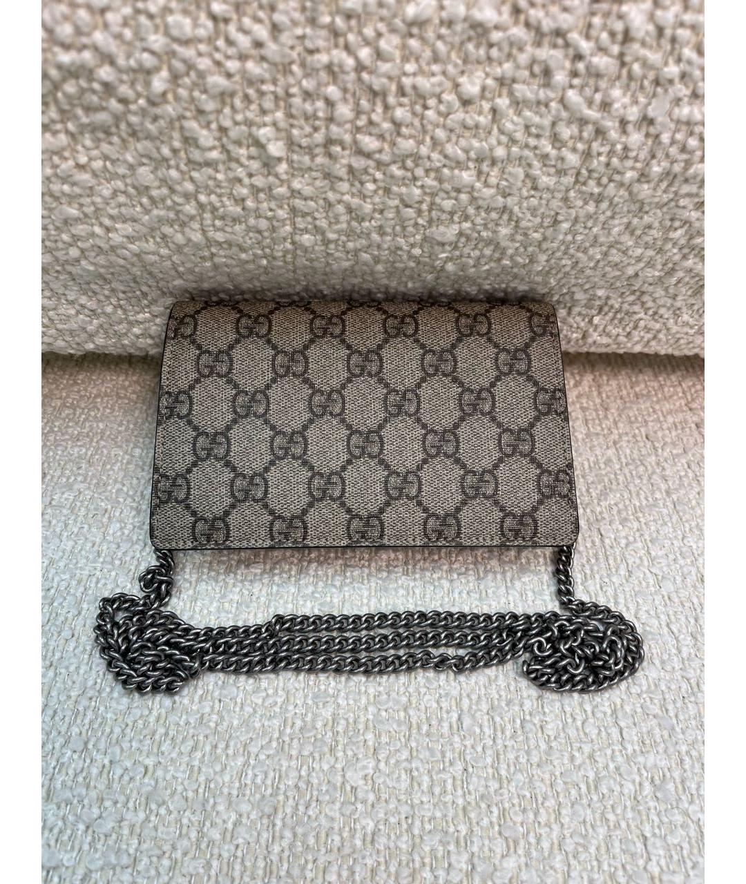 GUCCI Бежевая кожаная сумка через плечо, фото 3