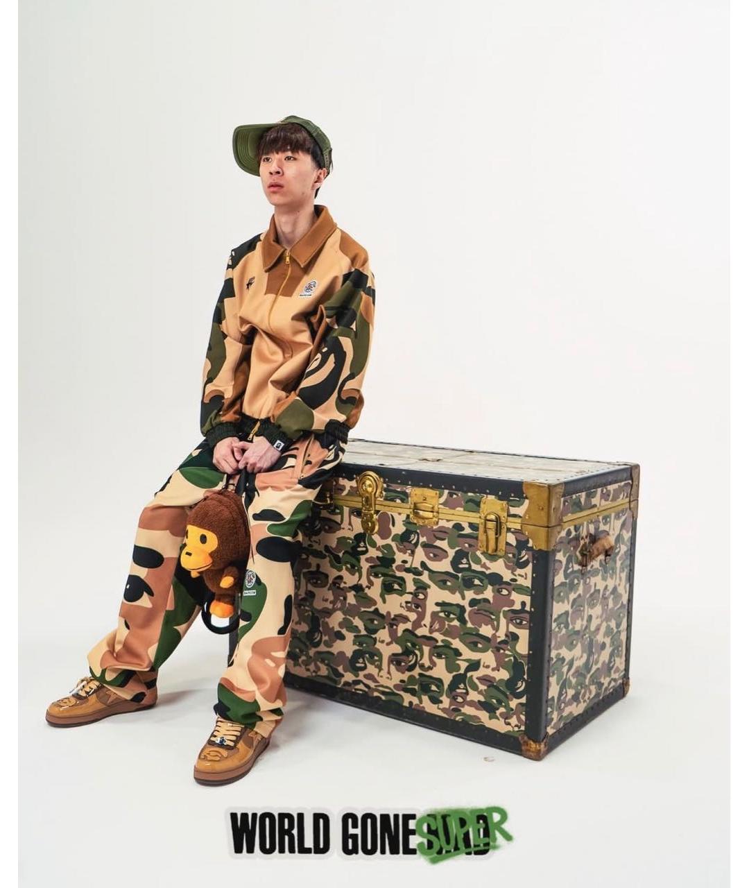 KIDSUPER Коричневые полиэстеровые повседневные брюки, фото 4