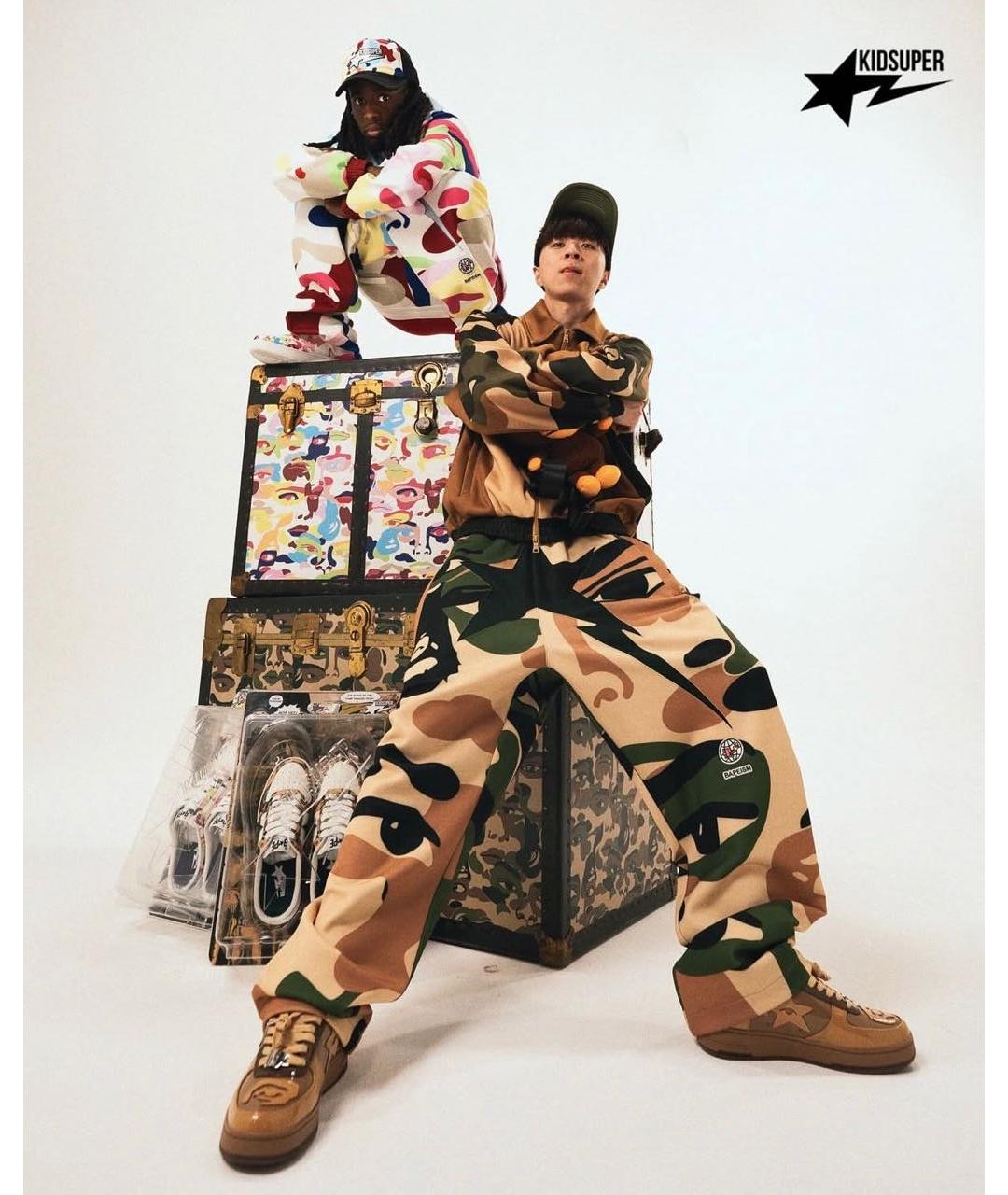 KIDSUPER Коричневые полиэстеровые повседневные брюки, фото 5