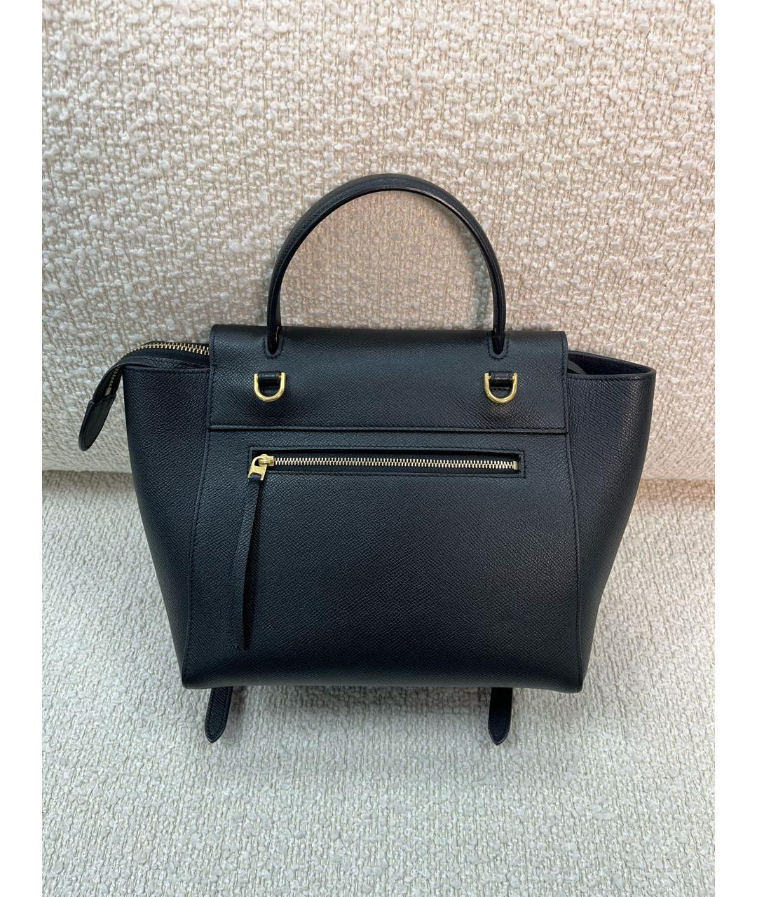 CELINE Черная кожаная сумка с короткими ручками, фото 3