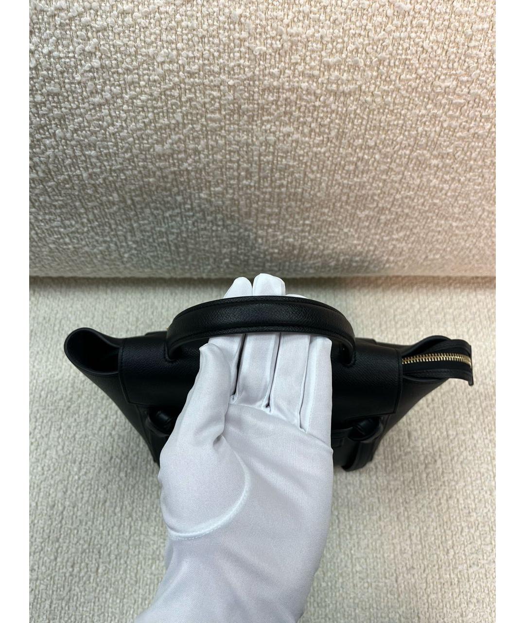 CELINE Черная кожаная сумка с короткими ручками, фото 8