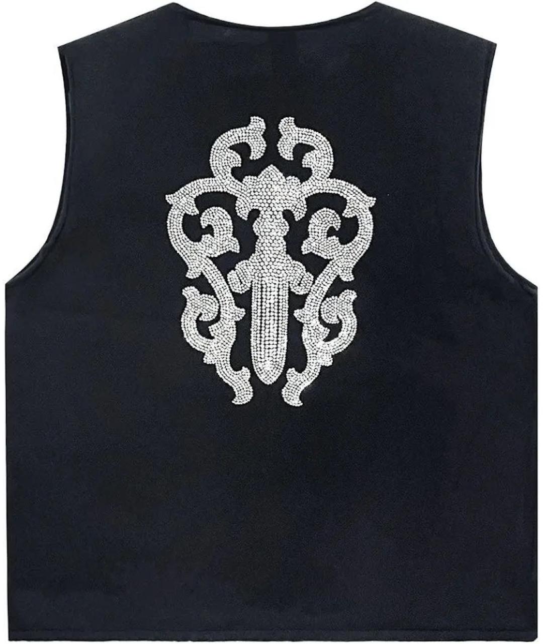 CHROME HEARTS Черная кашемировая майка, фото 5