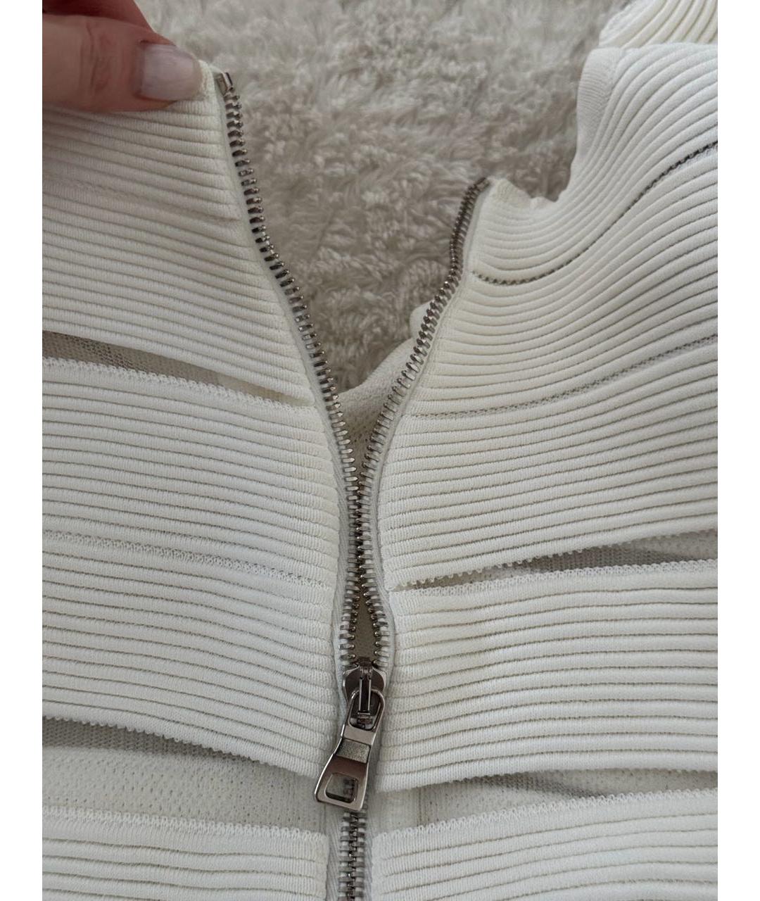 BALMAIN Белое вискозное коктейльное платье, фото 2