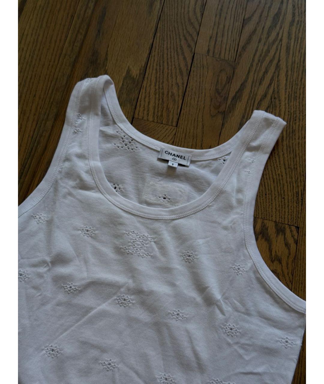 CHANEL Белая хлопковая майка, фото 2