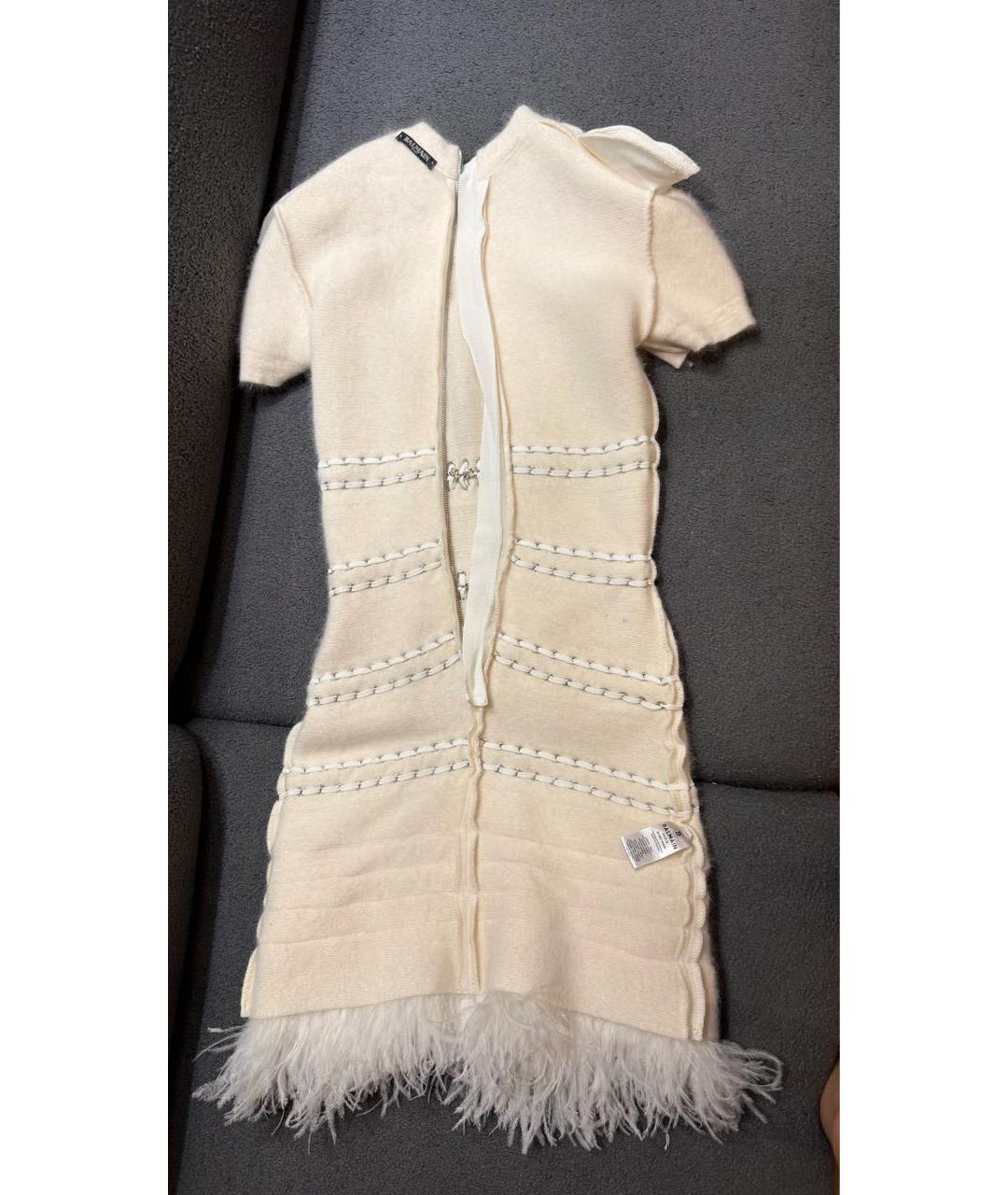 BALMAIN Белое шерстяное платье, фото 3