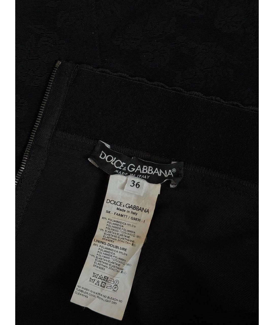 DOLCE&GABBANA Черная полиамидовая юбка макси, фото 3