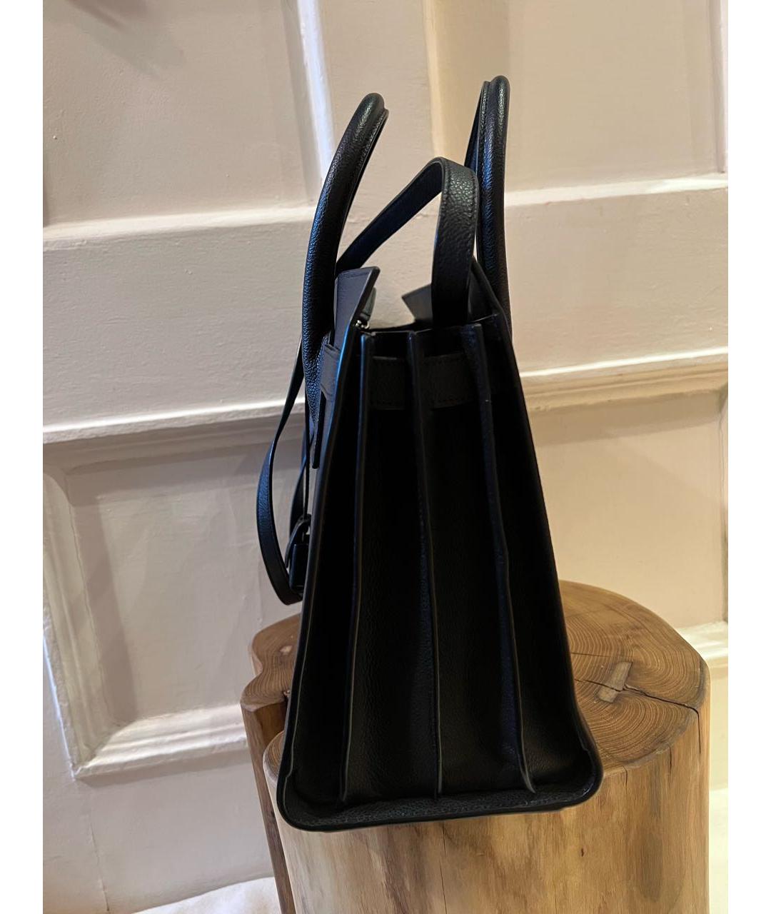 SAINT LAURENT Черная кожаная сумка через плечо, фото 4