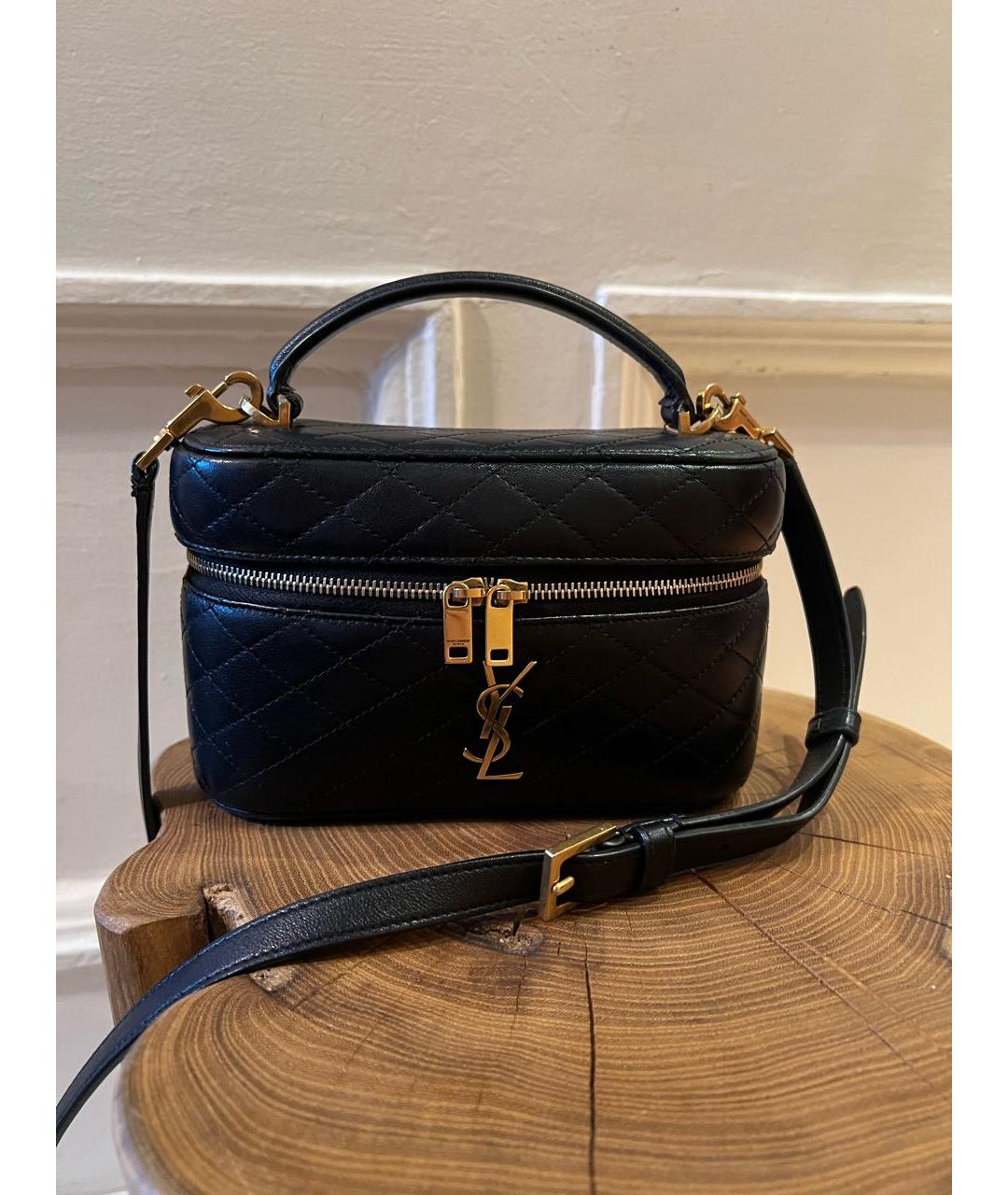SAINT LAURENT Черная кожаная сумка через плечо, фото 6