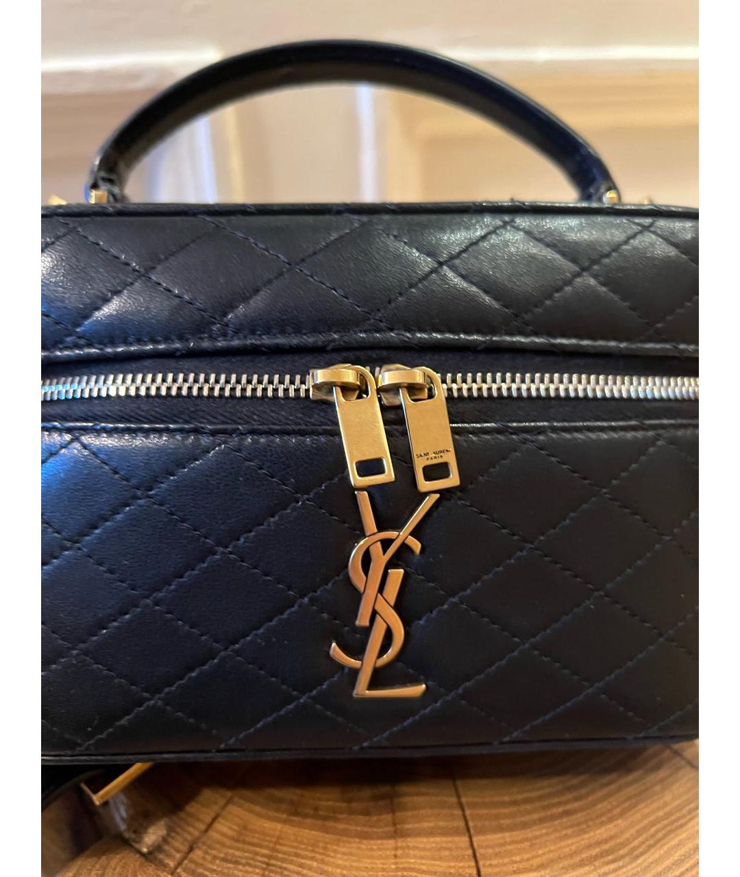 SAINT LAURENT Черная кожаная сумка через плечо, фото 4