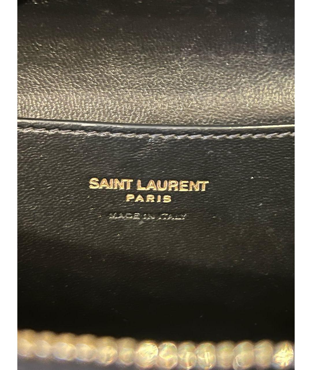 SAINT LAURENT Черная кожаная сумка через плечо, фото 5