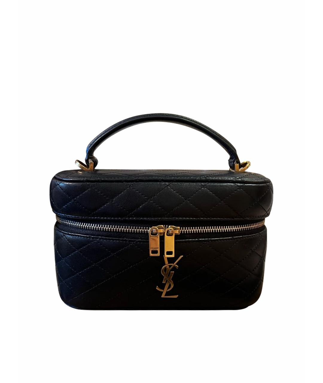 SAINT LAURENT Черная кожаная сумка через плечо, фото 1