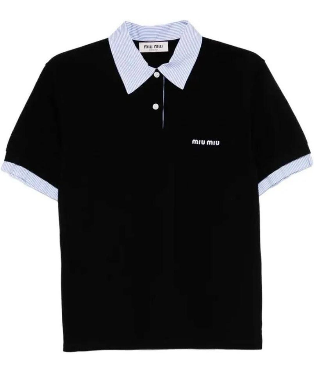 MIU MIU Темно-синяя футболка, фото 1