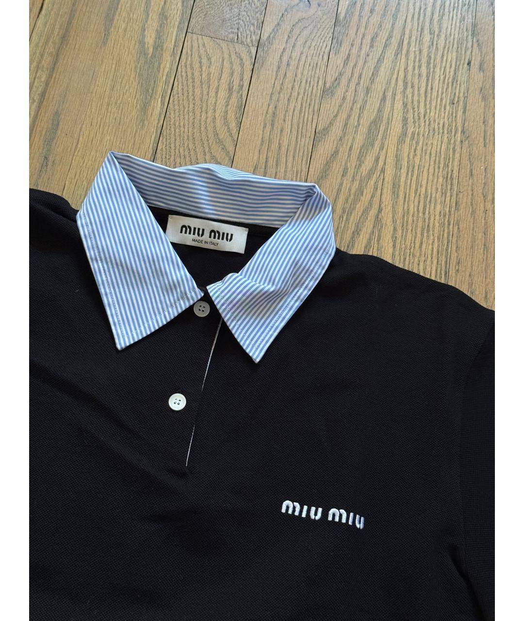 MIU MIU Темно-синяя футболка, фото 3