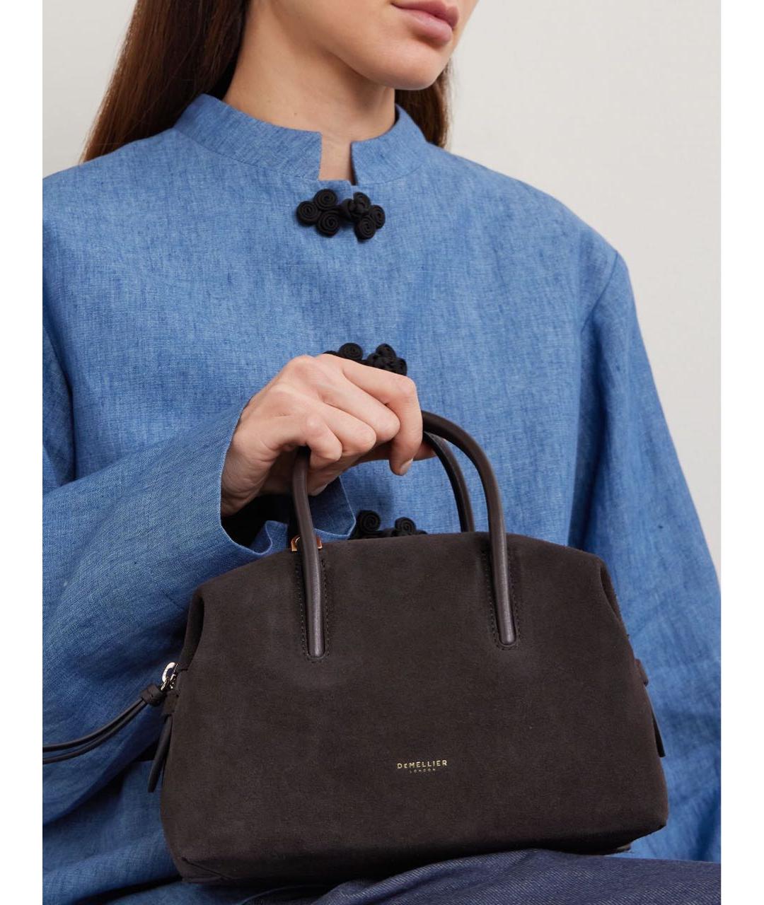 DEMELLIER Антрацитовая замшевая сумка через плечо, фото 2