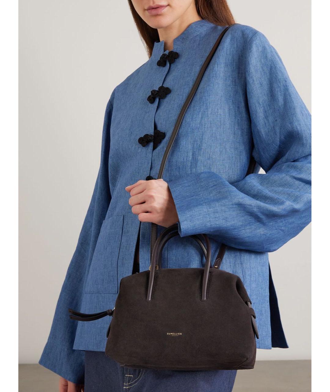 DEMELLIER Антрацитовая замшевая сумка через плечо, фото 3