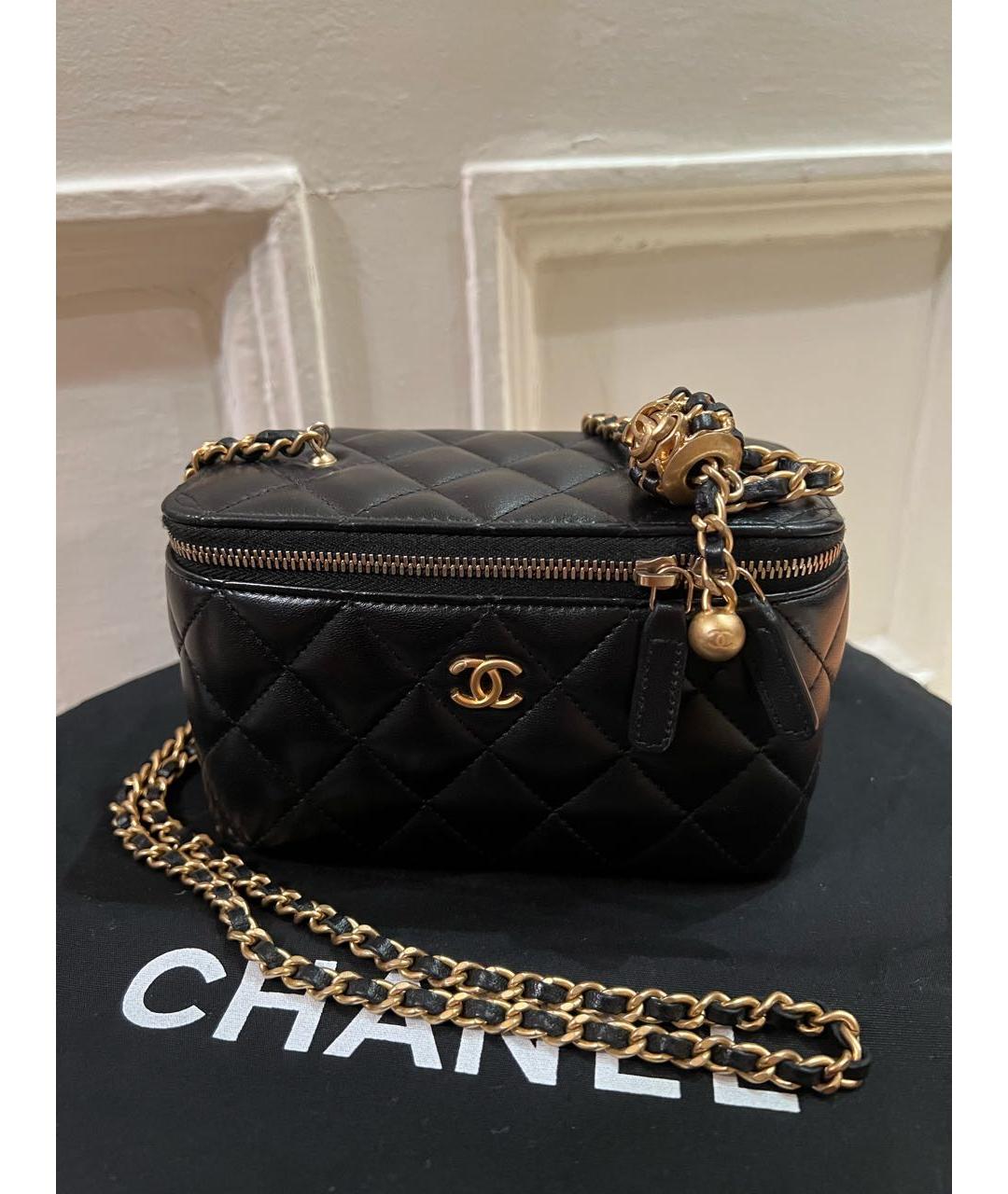 CHANEL Черная кожаная сумка через плечо, фото 9