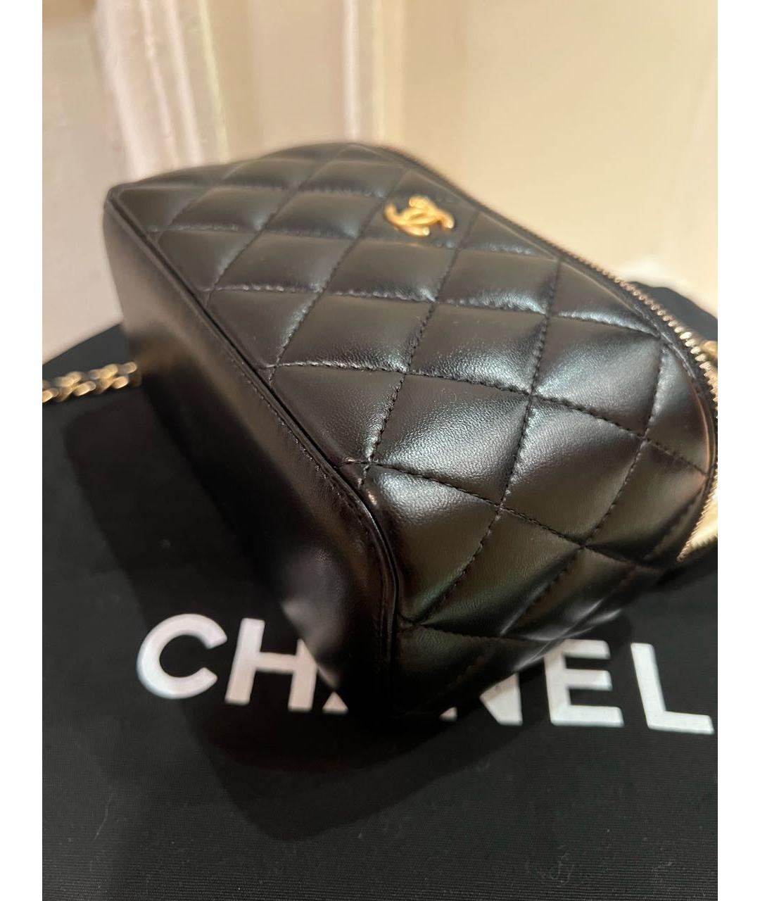 CHANEL Черная кожаная сумка через плечо, фото 7