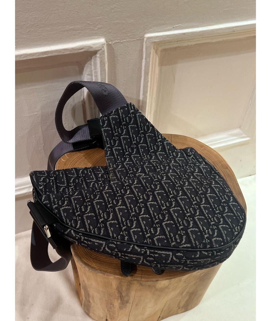 CHRISTIAN DIOR Черная тканевая сумка на плечо, фото 7