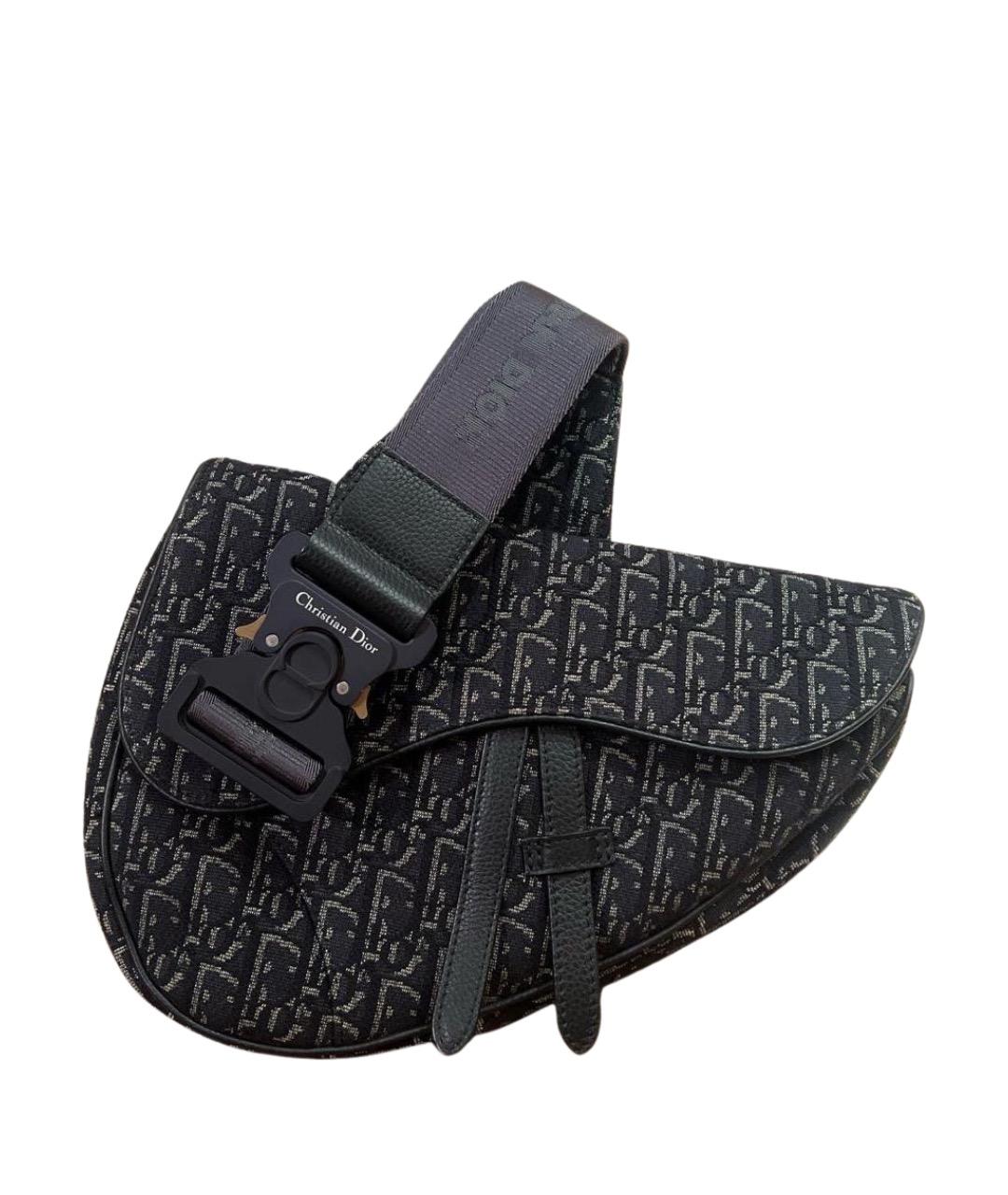 CHRISTIAN DIOR Черная тканевая сумка на плечо, фото 1