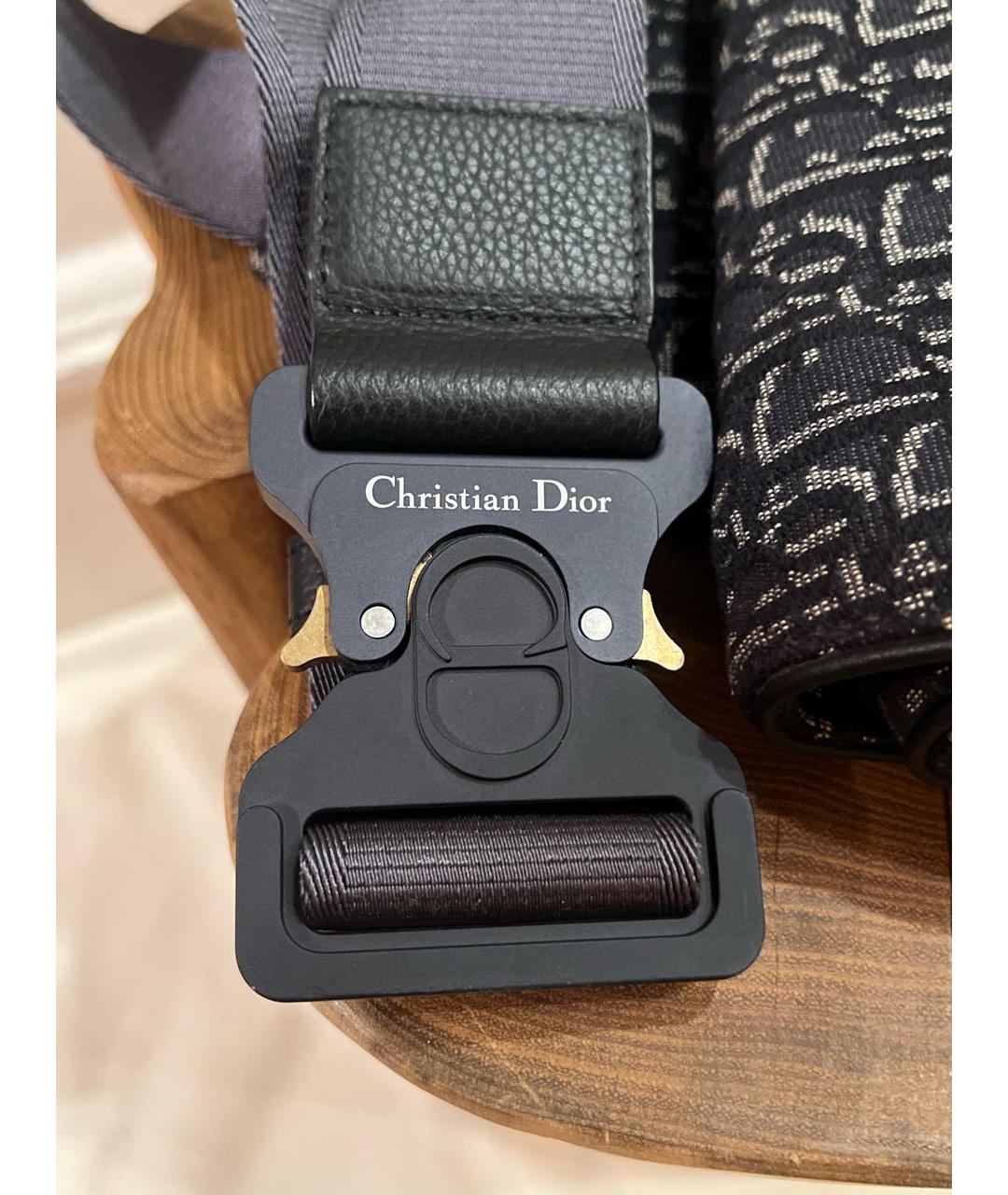 CHRISTIAN DIOR Черная тканевая сумка на плечо, фото 6