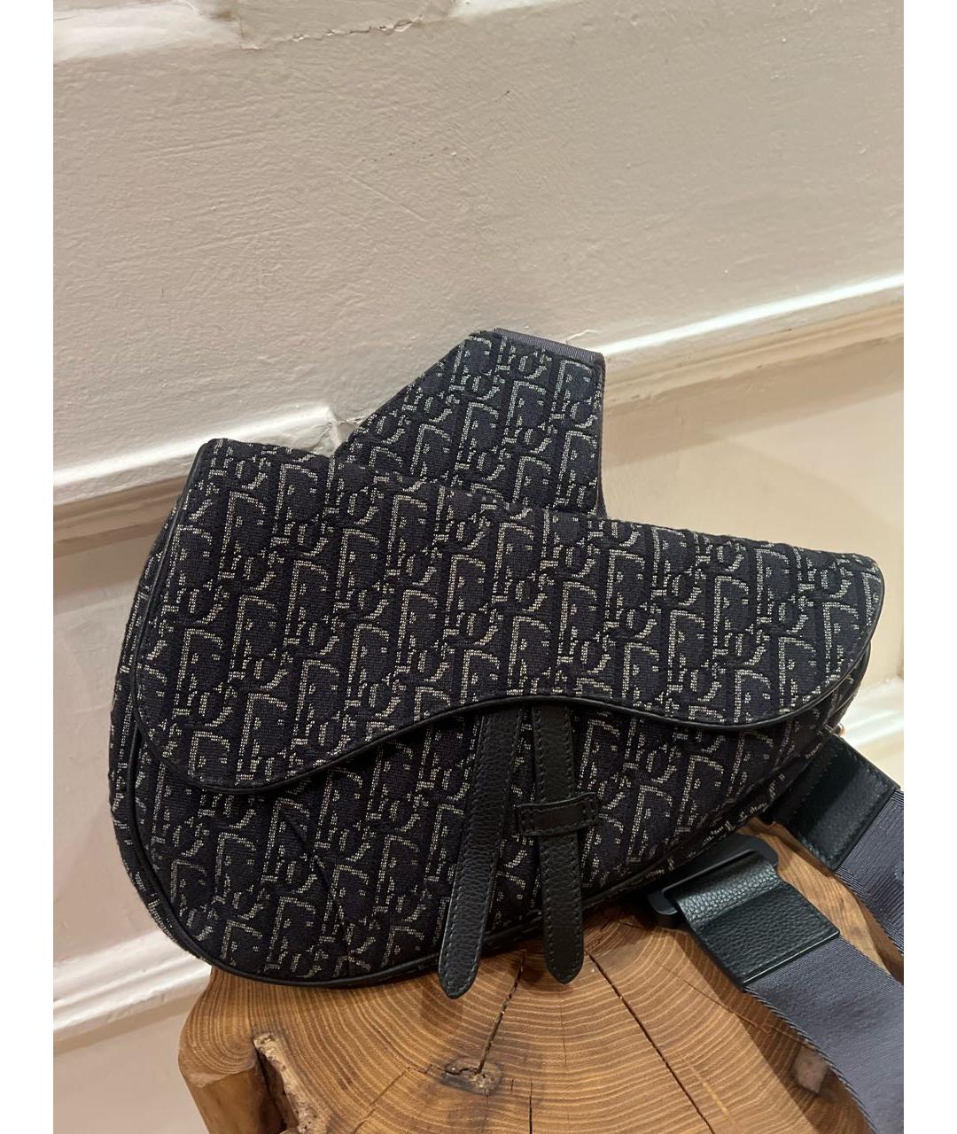 CHRISTIAN DIOR Черная тканевая сумка на плечо, фото 2