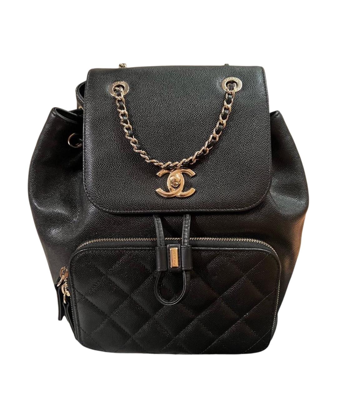 CHANEL Черный кожаный рюкзак, фото 1