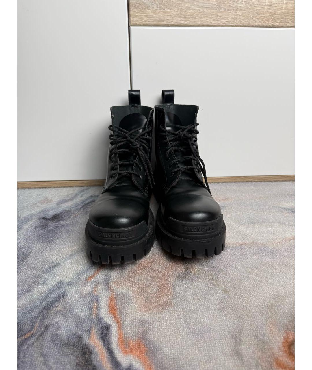 BALENCIAGA Черные кожаные высокие ботинки, фото 2