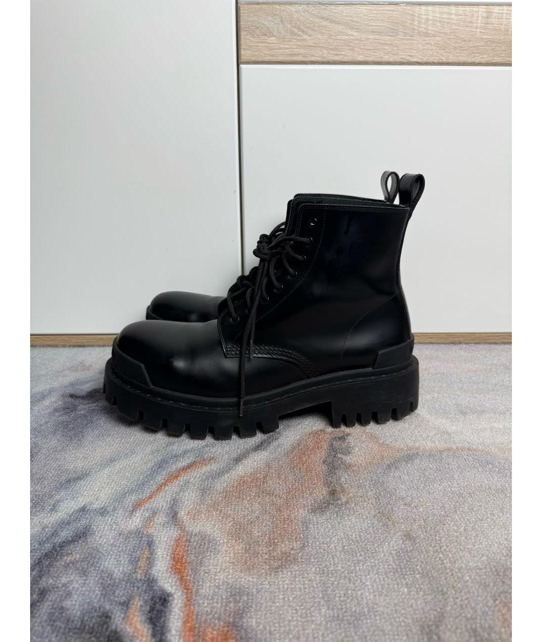 BALENCIAGA Черные кожаные высокие ботинки, фото 5