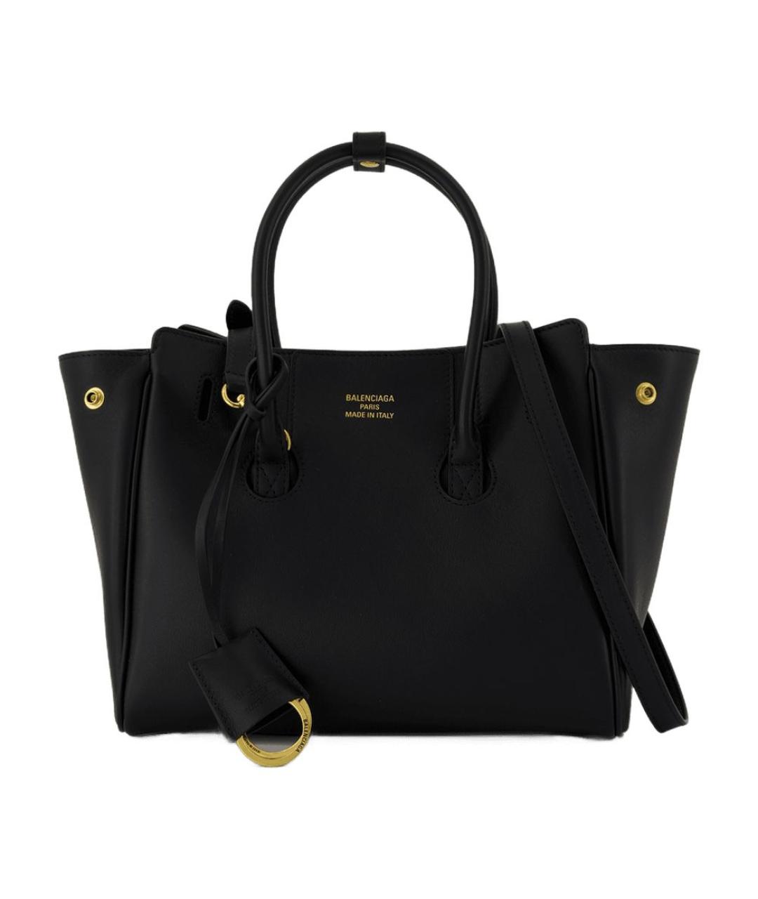 BALENCIAGA Черная кожаная сумка тоут, фото 1