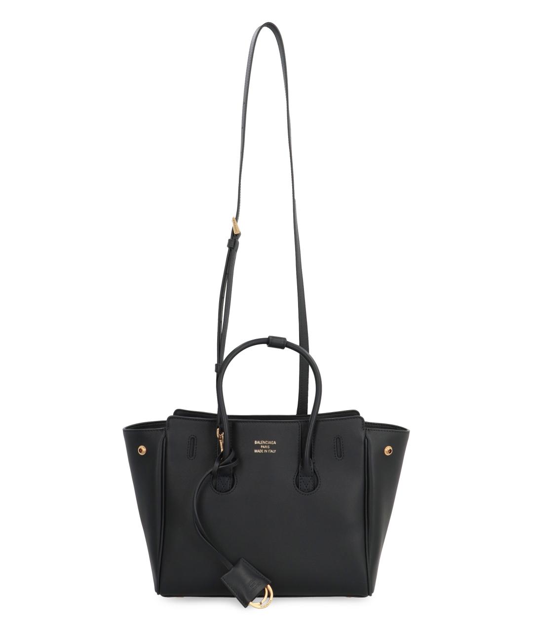 BALENCIAGA Черная кожаная сумка тоут, фото 5