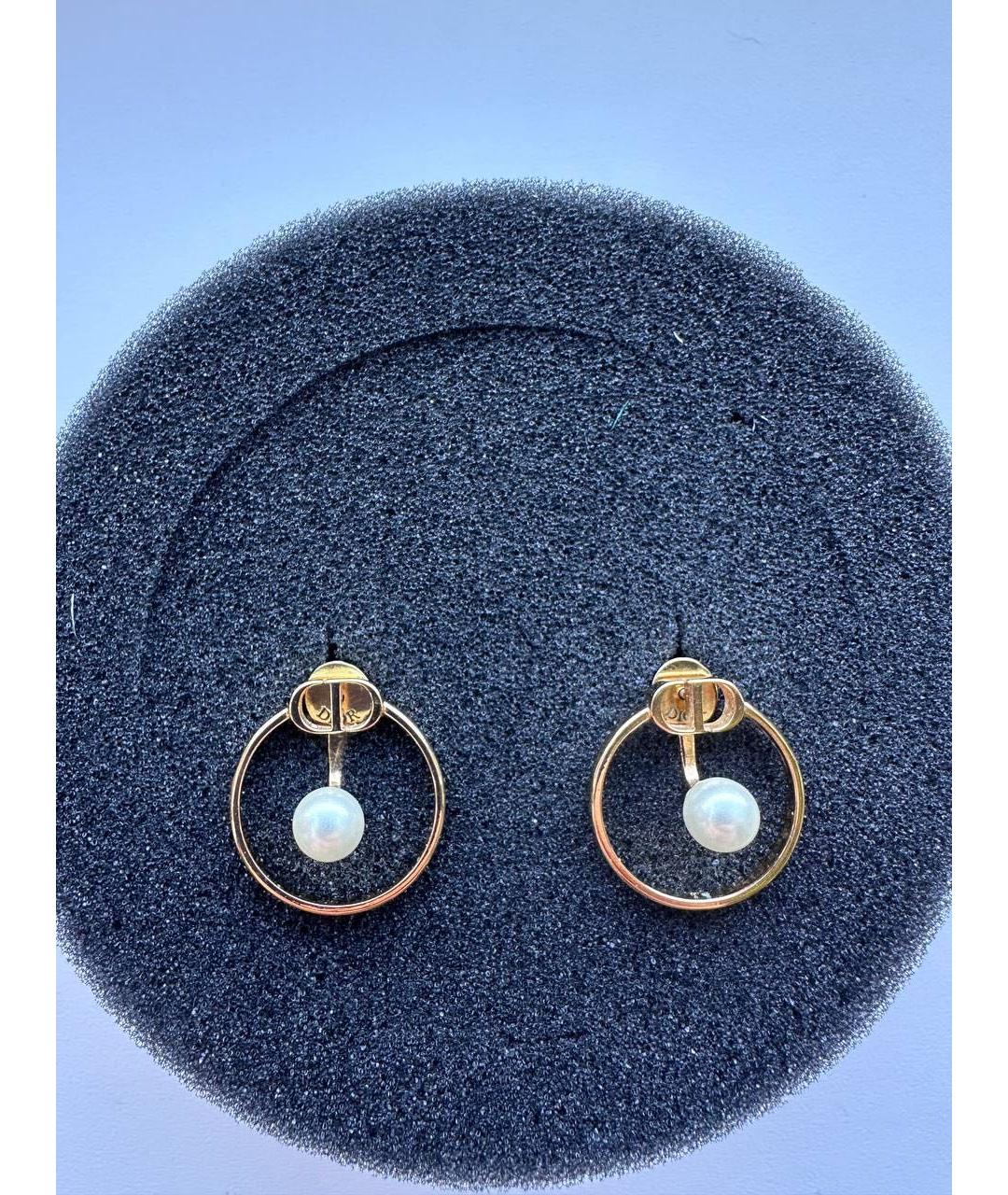 CHRISTIAN DIOR Золотые металлические серьги, фото 6