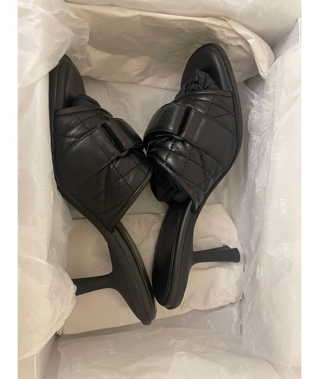CHRISTIAN DIOR Черные кожаные мюли, фото 8
