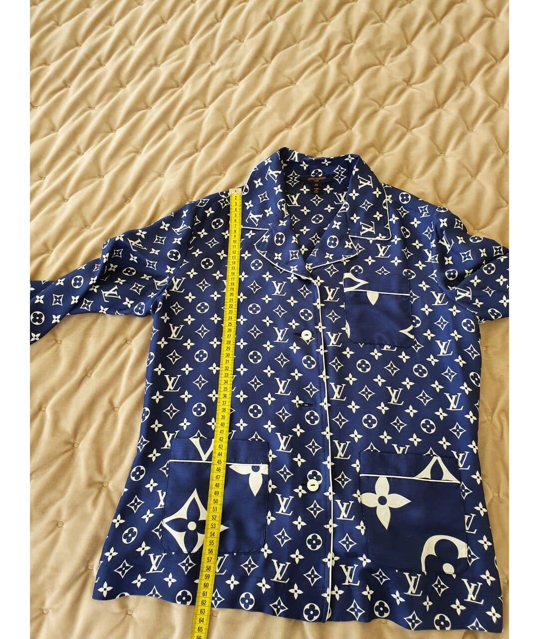 LOUIS VUITTON PRE-OWNED Голубая шелковая пижама, фото 7